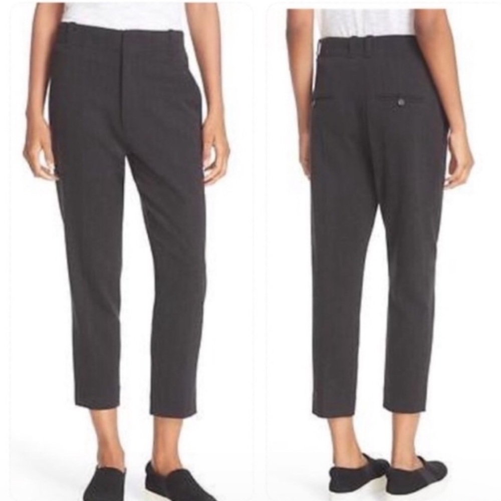 Vince Tapered Wool leg Ankle Pants High Waist Gray trousers